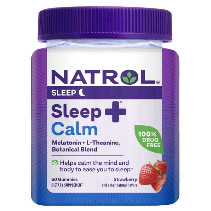 Natrol Sleep+ Calm Gummies - żelki na sen z melatoniną i L-Theanine, truskawkowe, 60 szt.