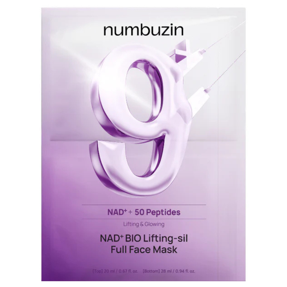 Numbuzin No 9 Secret Firming NMN + NAD Lifting Mask - dwuczęściowa maska w płacie z NAD+ i 50 peptydami 28 ml