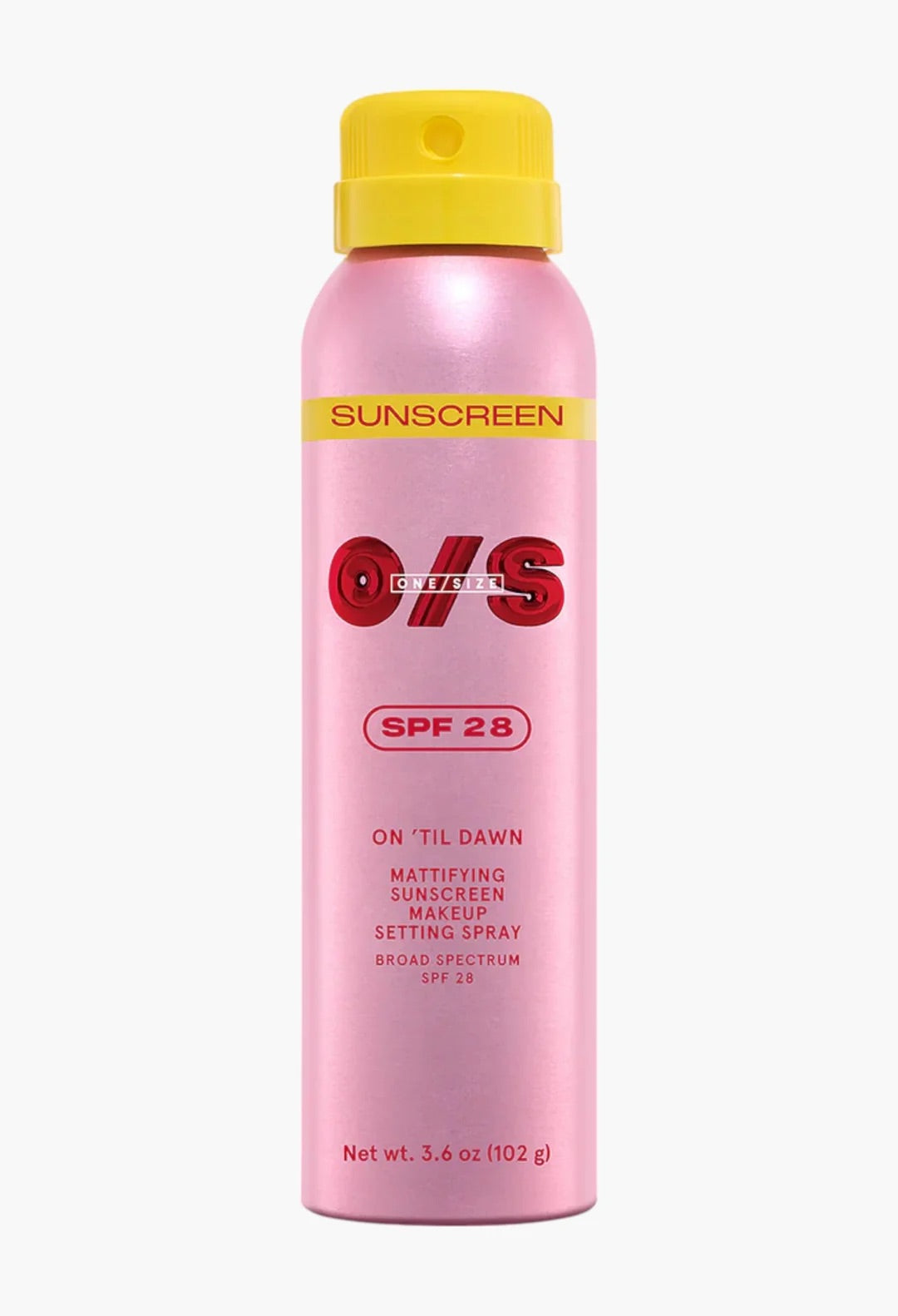 One Size On 'Til Dawn Mattifying Sunscreen Setting Spray SPF 28 - utrwalacz do makijażu z brokatem 102 g