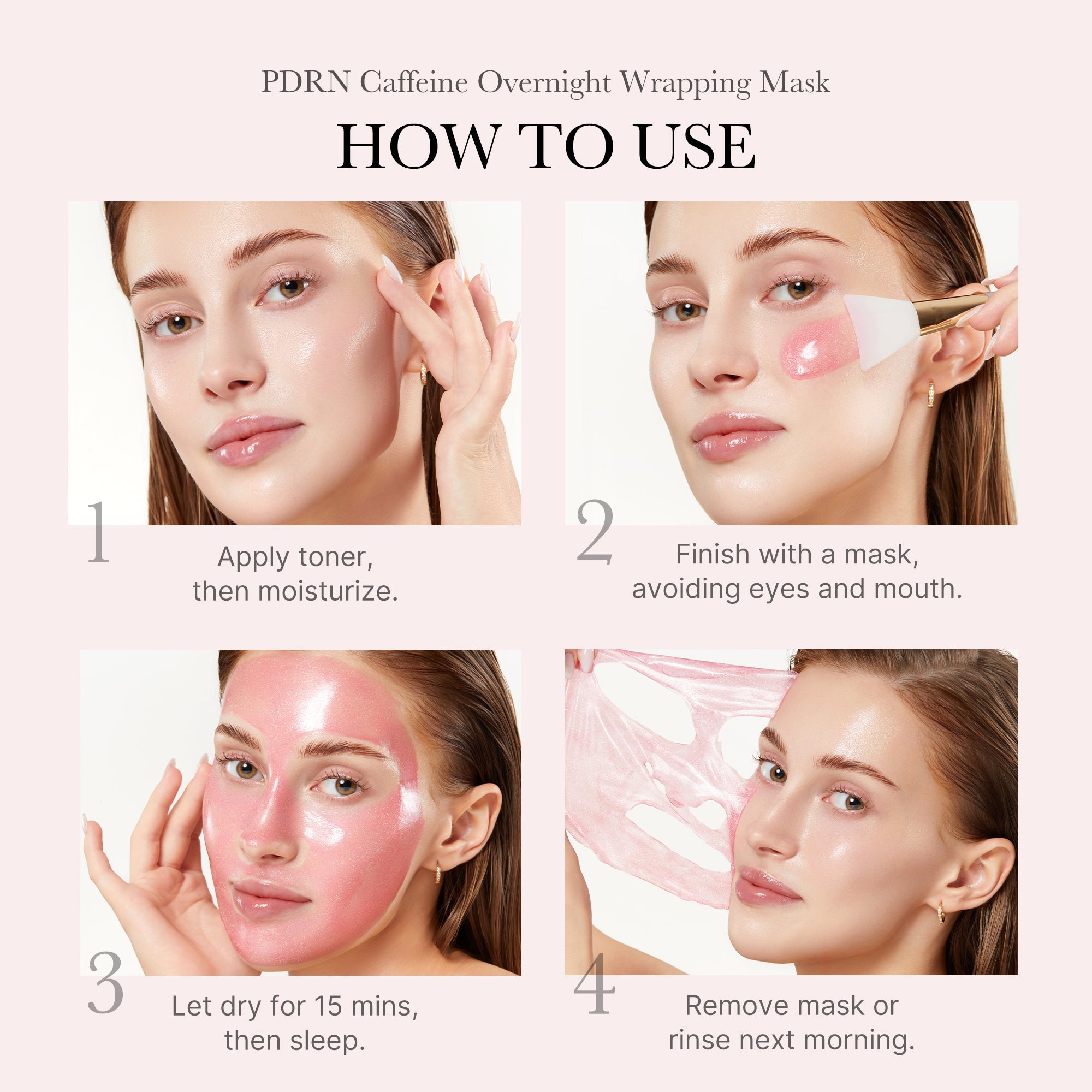 Medicube PDRN Pink Caffeine Night Wrapping Mask - nocna maska modelująca peel-off z kofeiną i peptydami 75 ml