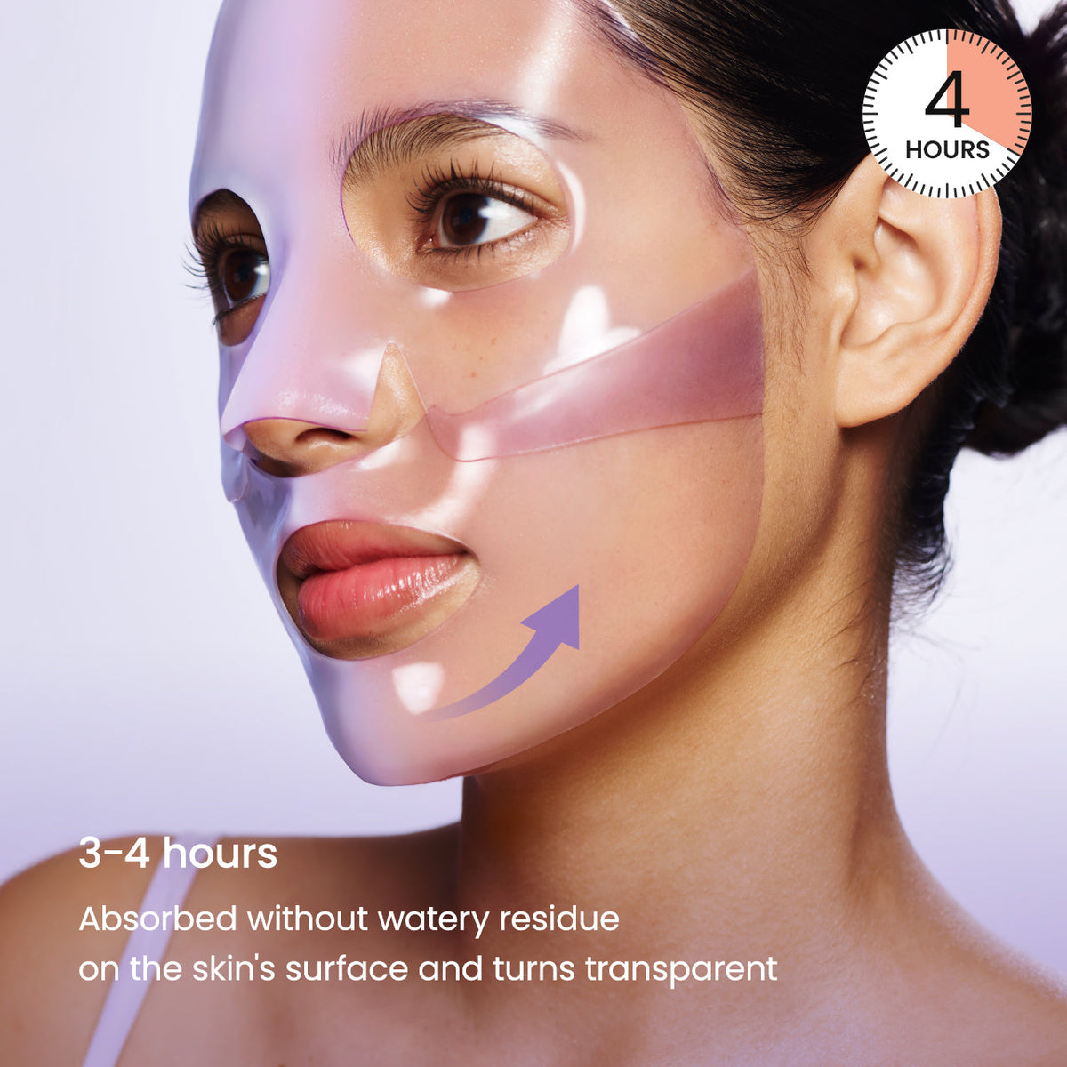Biodance Rejuvenating Caviar PDRN Real Deep Mask - modelka z przezroczystą maską na twarzy | Ellemania