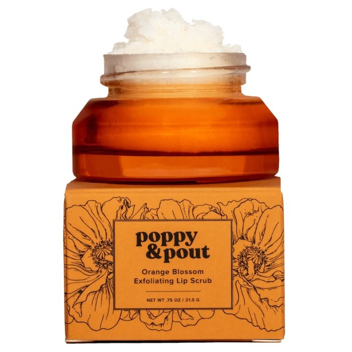 Poppy & Pout Orange Blossom Lip Scrub - naturalny peeling do ust z olejkiem ze słodkiej pomarańczy 21,5 g
