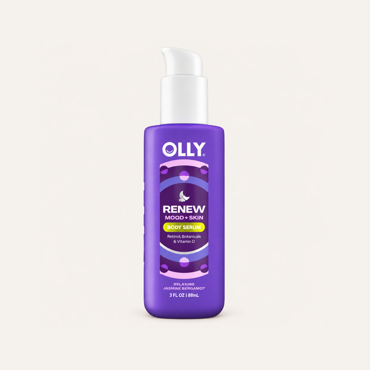 Olly Renew Mood + Skin Body Serum 88 ml, butelka z pompką z przodu | Ellemania