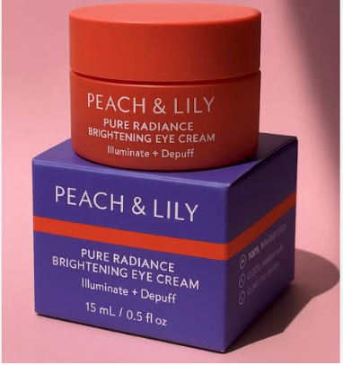 Peach & Lily Pure Radiance Brightening Eye Cream - rozświetlający krem pod oczy z kofeiną i peptydami 15 ml