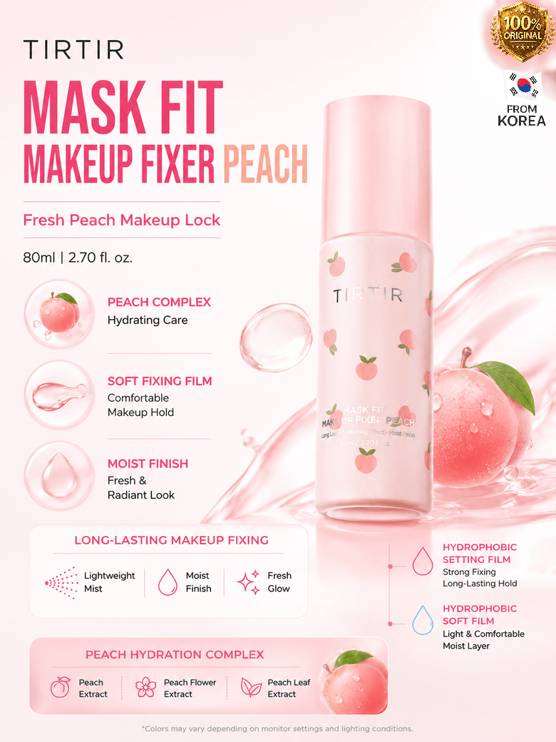 Tirtir Mask Fit Make Up Fixer Peach Peach-Scented Makeup Setting Mist 80 ml