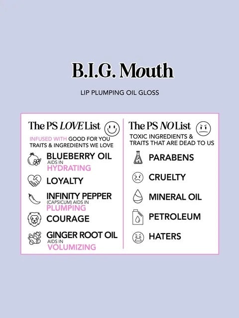 Polite Society B.I.G. Mouth Lip Plumping Oil Gloss The O.G. - powiększający olejek-błyszczyk do ust 3 ml