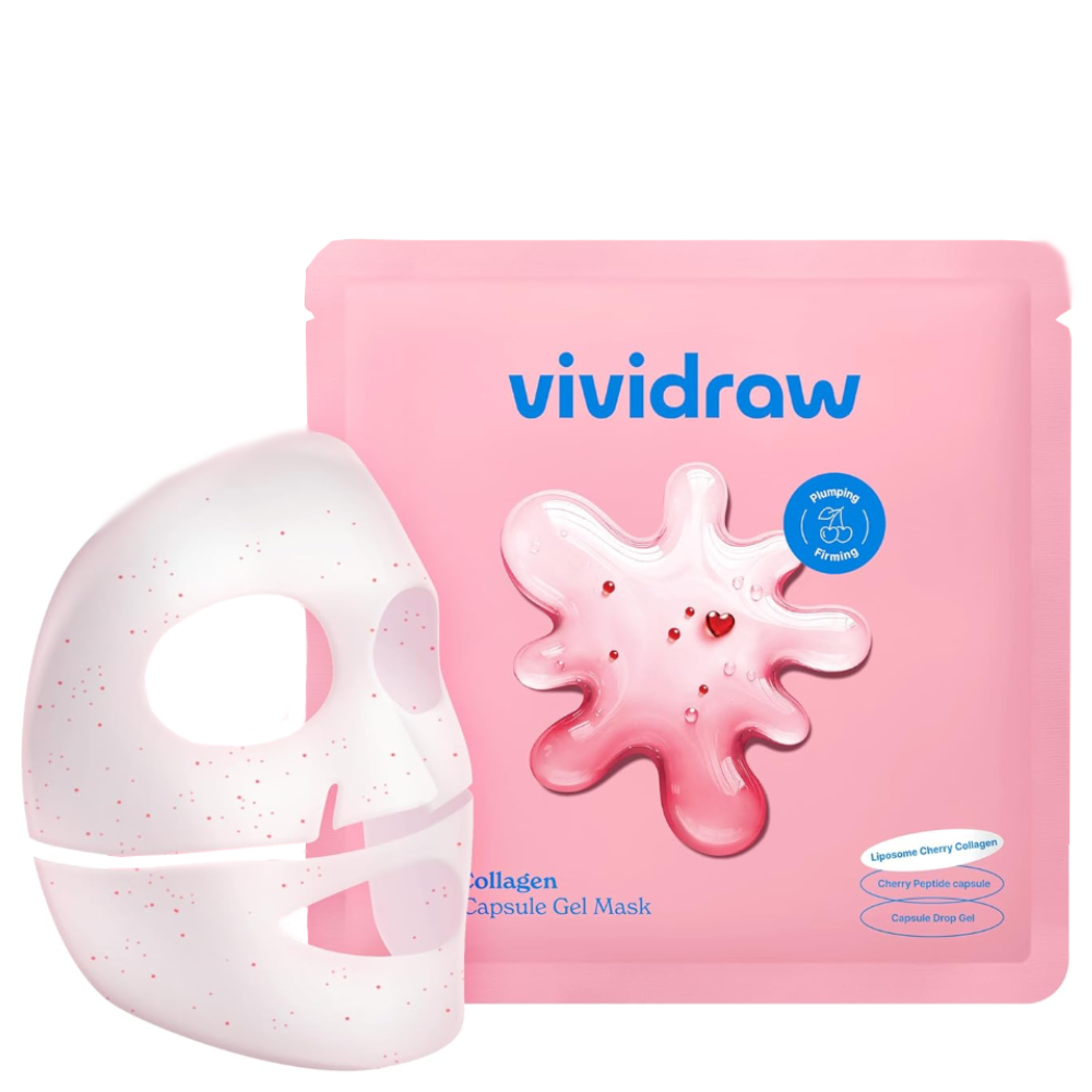 Vividraw Cherry Collagen Firming Capsule Ampoule Gel Mask - ujędrniająca maska hydrożelowa z kolagenem i ekstraktem z wiśni