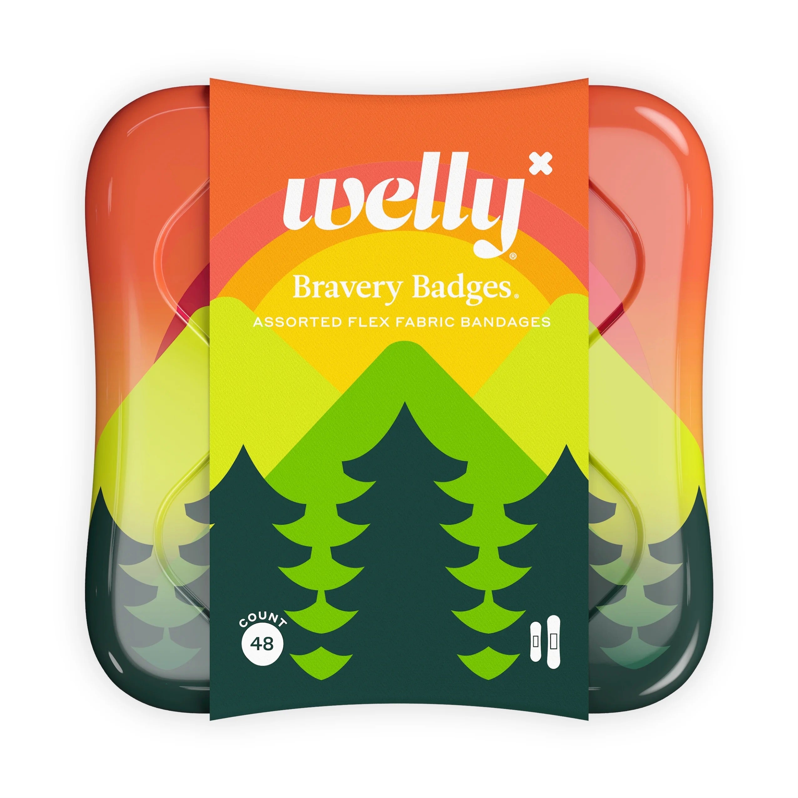 Welly Bravery Badges Camping Flex Fabric Bandages — Plastry opatrunkowe wzory turystyczne 48 sztuk