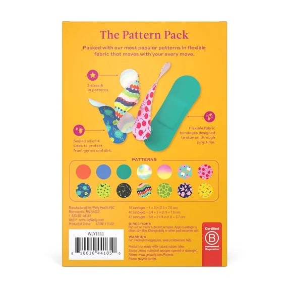 Welly Flex Fabric Bandages The Pattern Pack Refill - 14 patterns, 3 sizes, 100 count