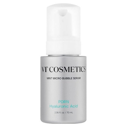 VT Cosmetics PDRN Essence Hyaluronic Acid Mint Micro Bubble Serum do Twarzy - przeciwzmarszczkowe serum z retinolem i kolagenem w mikrobąbelkach 70 ml