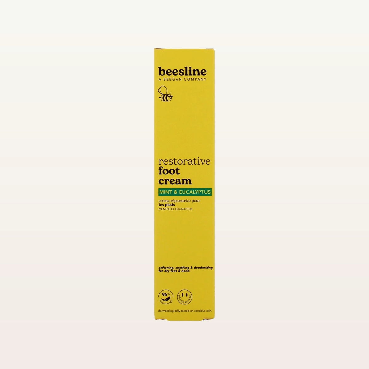 Beesline Restorative Foot Cream Mint & Eucalyptus - pudełko, widok z przodu | Ellemania