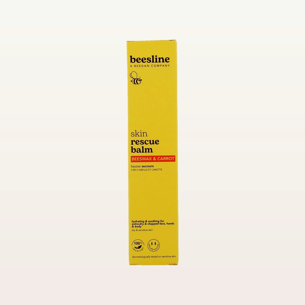 Beesline Skin Rescue Balm Beeswax & Carrot - pudełko, widok z przodu | Ellemania