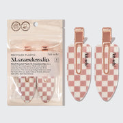 Kitsch XL Terracotta Checker Creaseless Clips 2pc Set