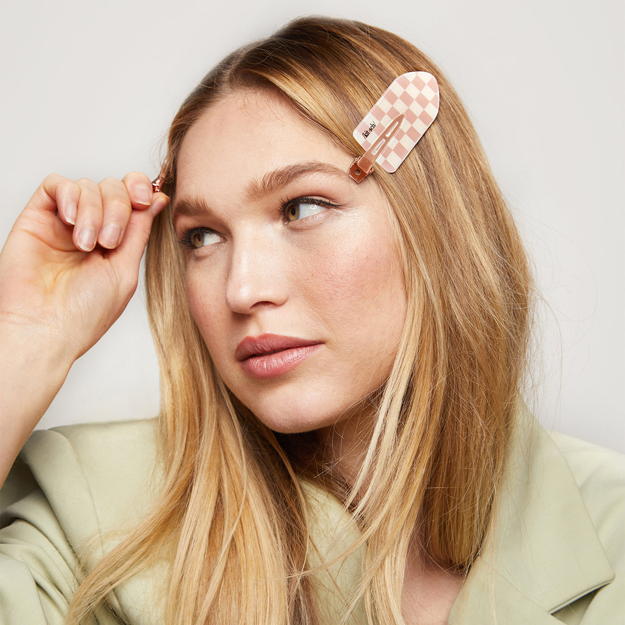 Kitsch XL Terracotta Checker Creaseless Clips 2pc Set