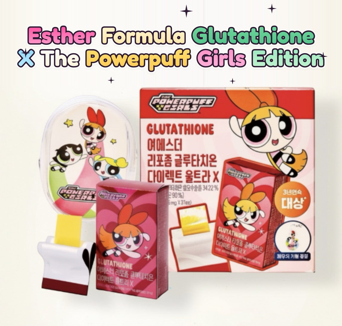 Esther Formula Lyuh Esther Liposome Glutathione Direct Ultra X - liposomalny glutation w listkach doustnych 325 mg, 21 szt. (edycja Powerpuff Girls)