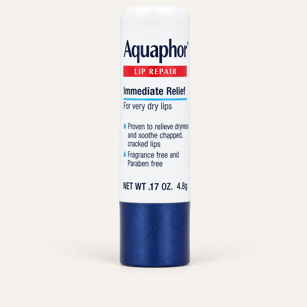 Aquaphor Lip Repair 4,8 g, sztyft z przodu opakowania | Ellemania