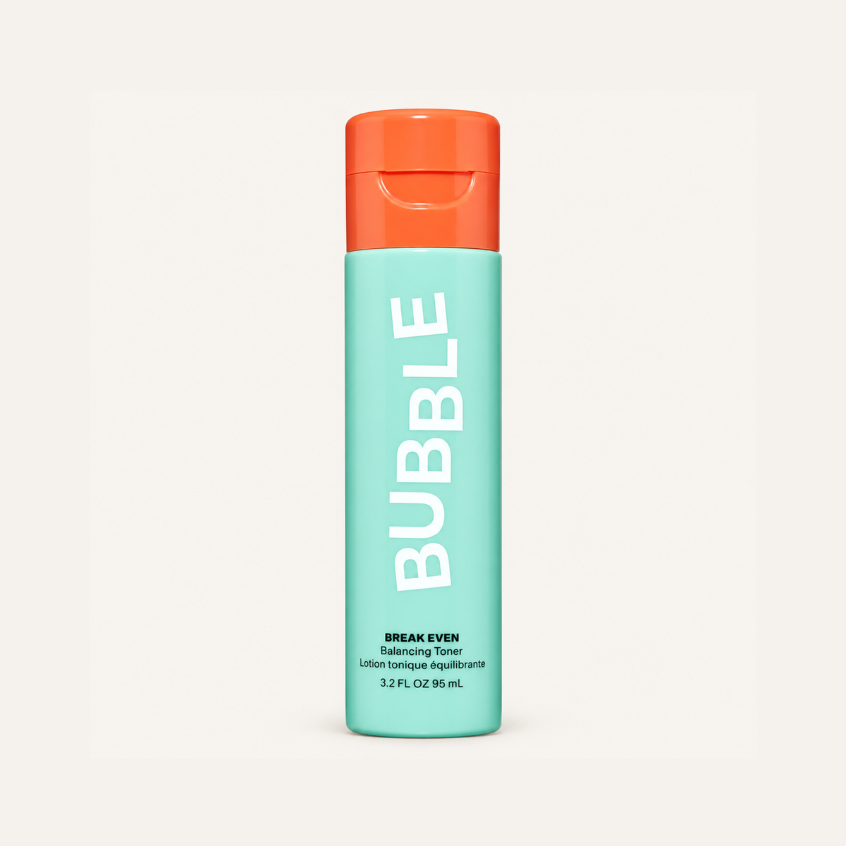 Bubble Break Even Balancing Toner 95 ml, miętowa butelka z pomarańczową nakrętką z przodu | Ellemania