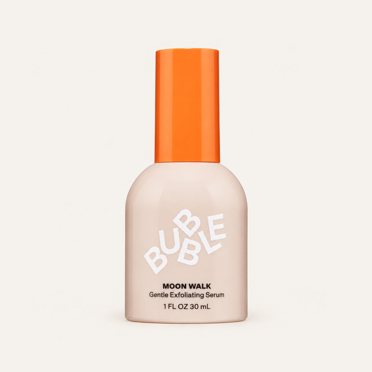Bubble Moon Walk Gentle Exfoliating Serum 30 ml, beige bottle with an orange cap seen from the front | Ellemania