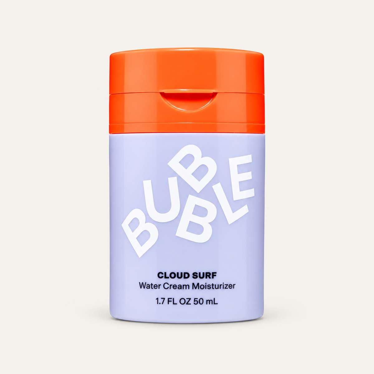 Bubble Skincare Cloud Surf Water Cream 50 ml, bottle with an orange cap, front view | Ellemania