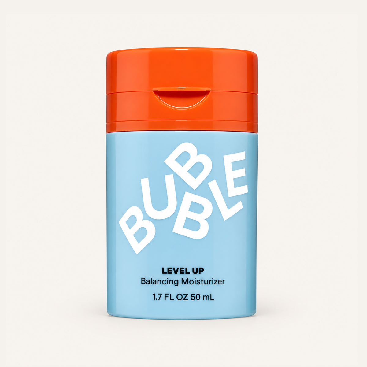 Bubble Skincare Level Up Balancing Gel Moisturizer 50 ml, bottle with an orange cap, front view | Ellemania