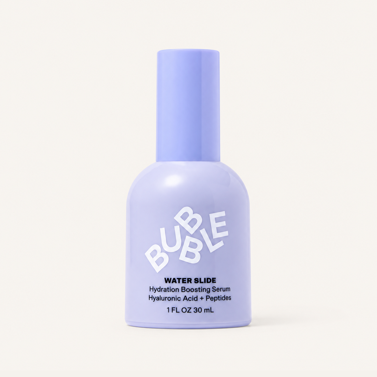 Bubble Skincare Water Slide Hydrating Serum 30 ml, purple bottle, front view | Ellemania