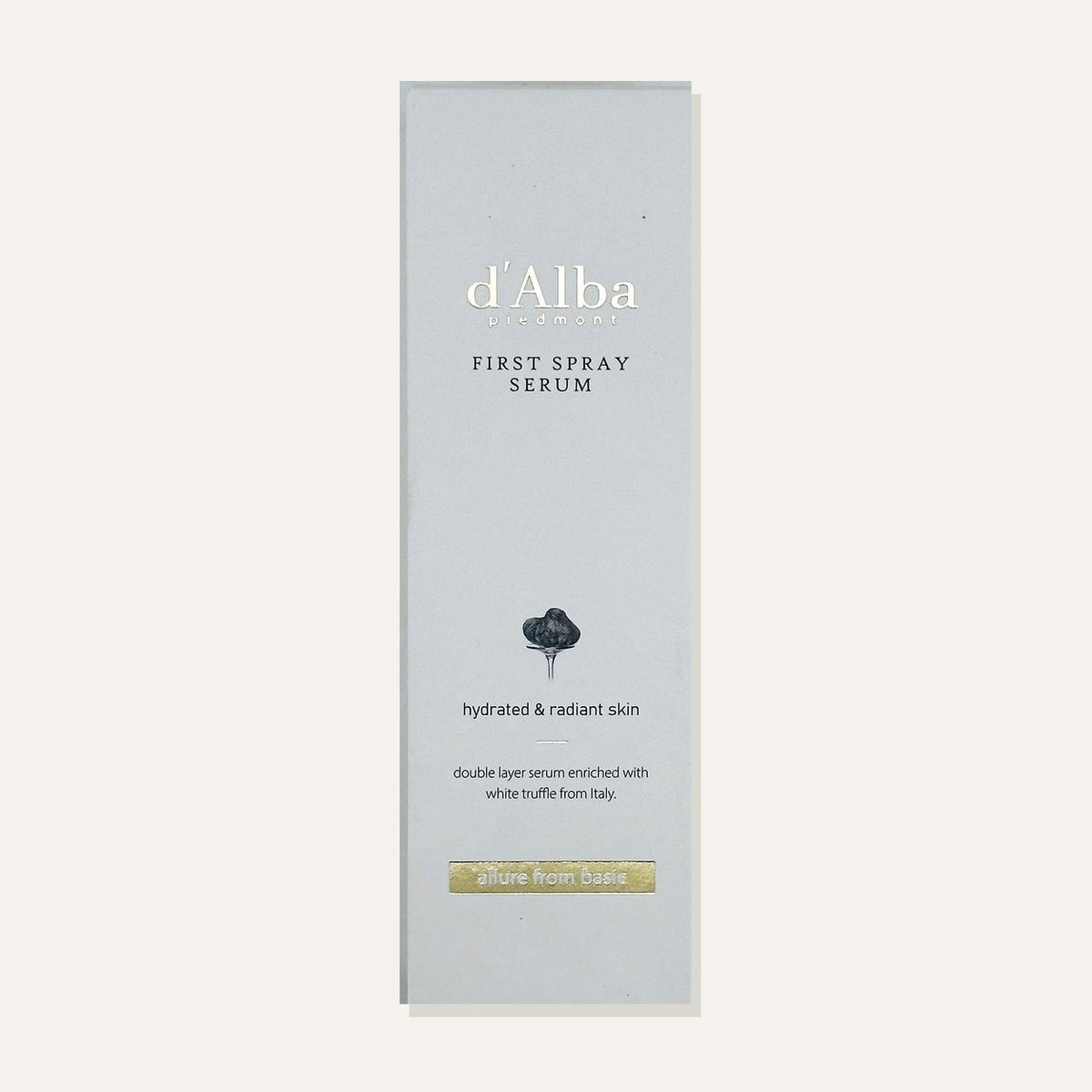 d'Alba First Spray Serum 100 ml, pudełko z przodu | Ellemania