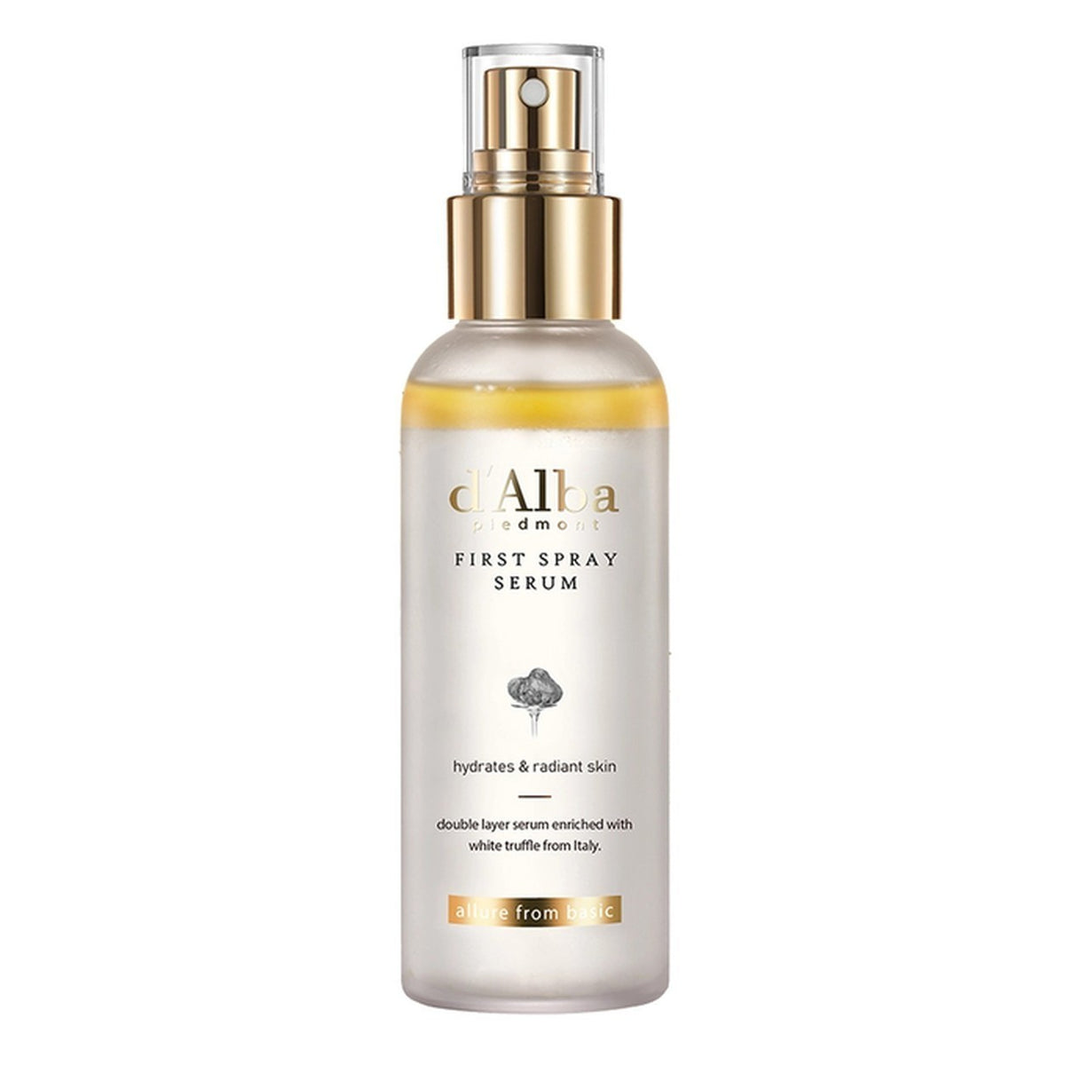 d'Alba Truffle First Spray Serum 100 ml, butelka ze sprayem z przodu | Ellemania