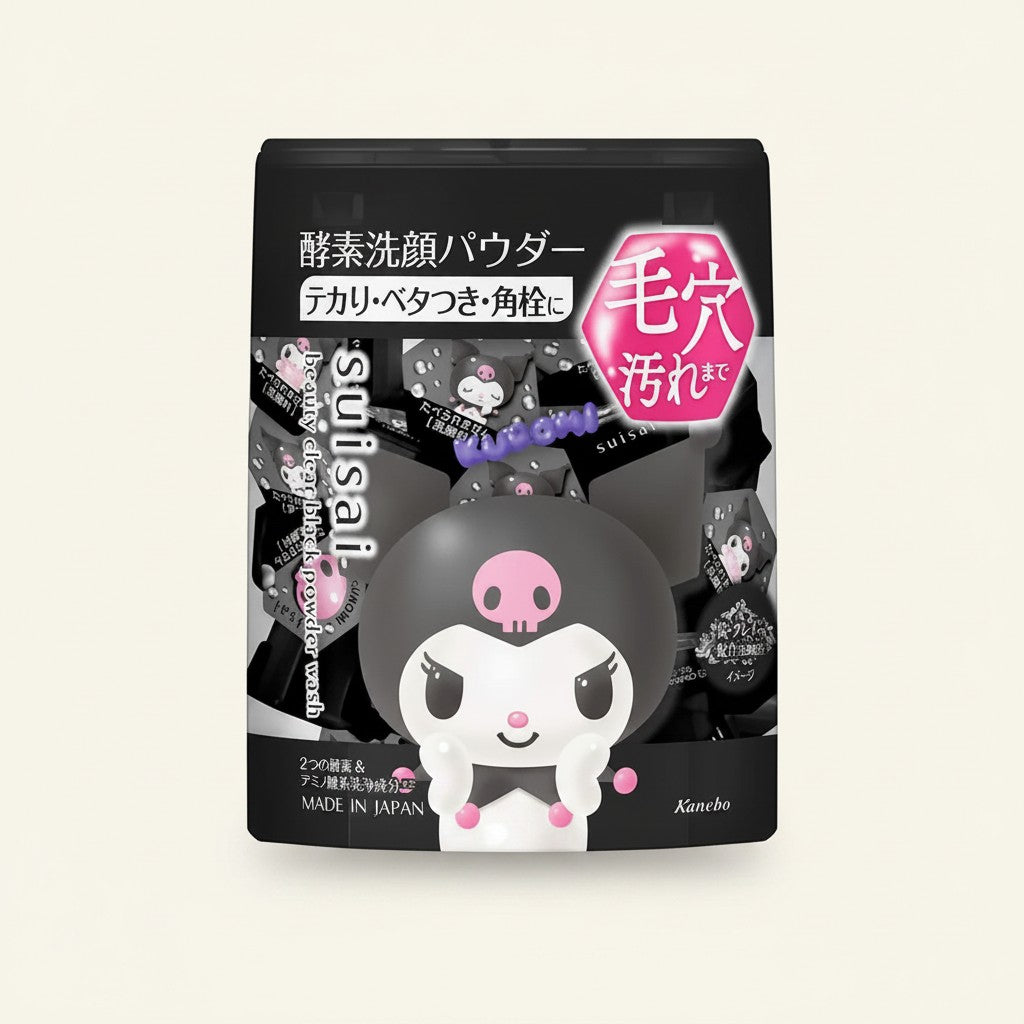 Ellemania Kanebo Suisai Beauty Clear Black enzymatyczny puder myjący z węglem i glinką w kapsułkach z motywem Kuromi