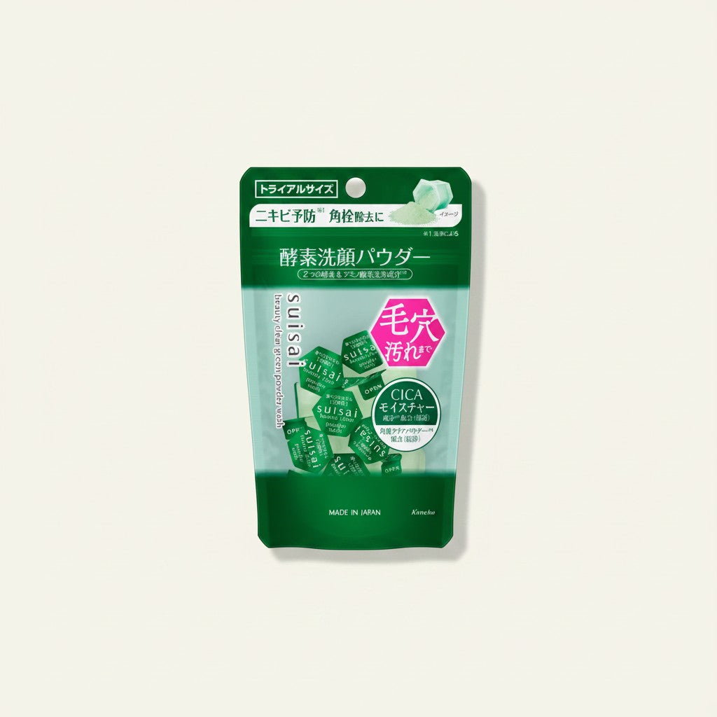 Ellemania Kanebo Suisai Beauty Clear Green enzymatyczny puder do mycia twarzy w kapsułkach z ekstraktem z centelli