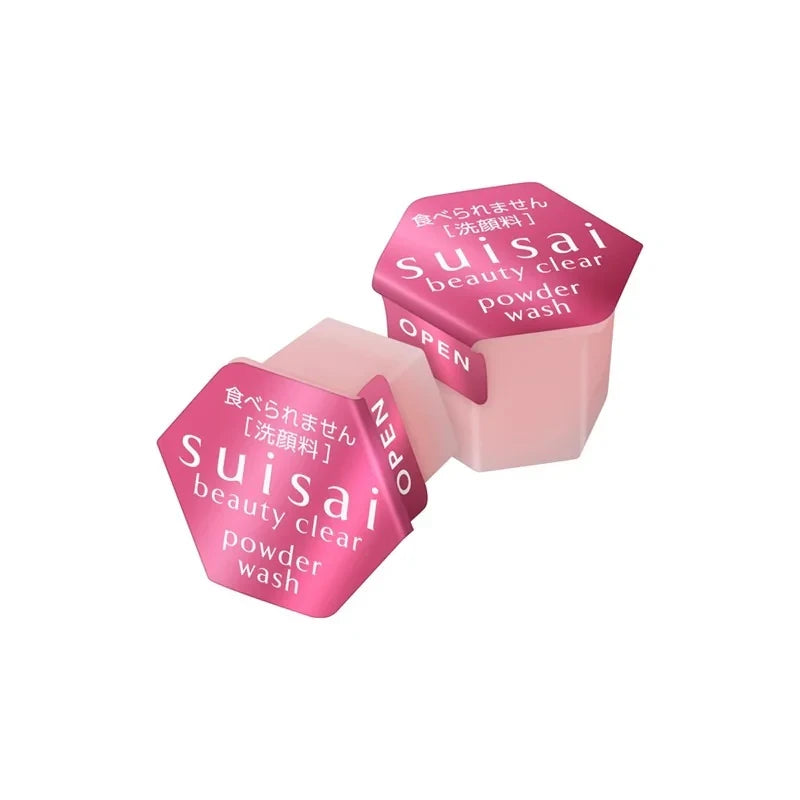 Dwie różowe kapsułki enzymatycznego pudru do mycia twarzy ellemania Kanebo Suisai Beauty Clear Pink Powder Wash
