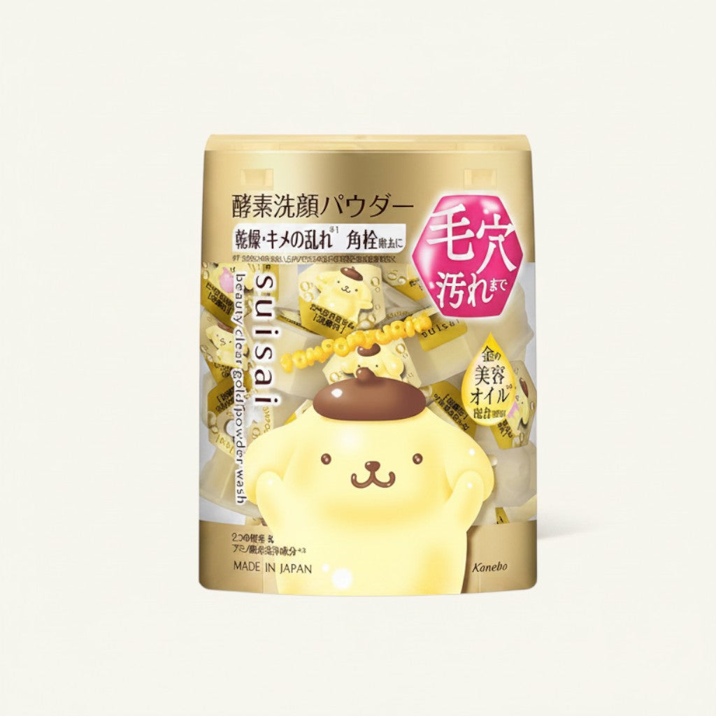 Ellemania Kanebo Suisai Beauty Clear Gold enzymatyczny puder do mycia twarzy w kapsułkach z motywem Pompompurin