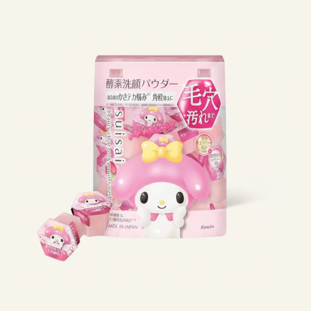 Ellemania Kanebo Suisai Beauty Clear Pink enzymatyczny puder do mycia twarzy w kapsułkach z motywem My Melody