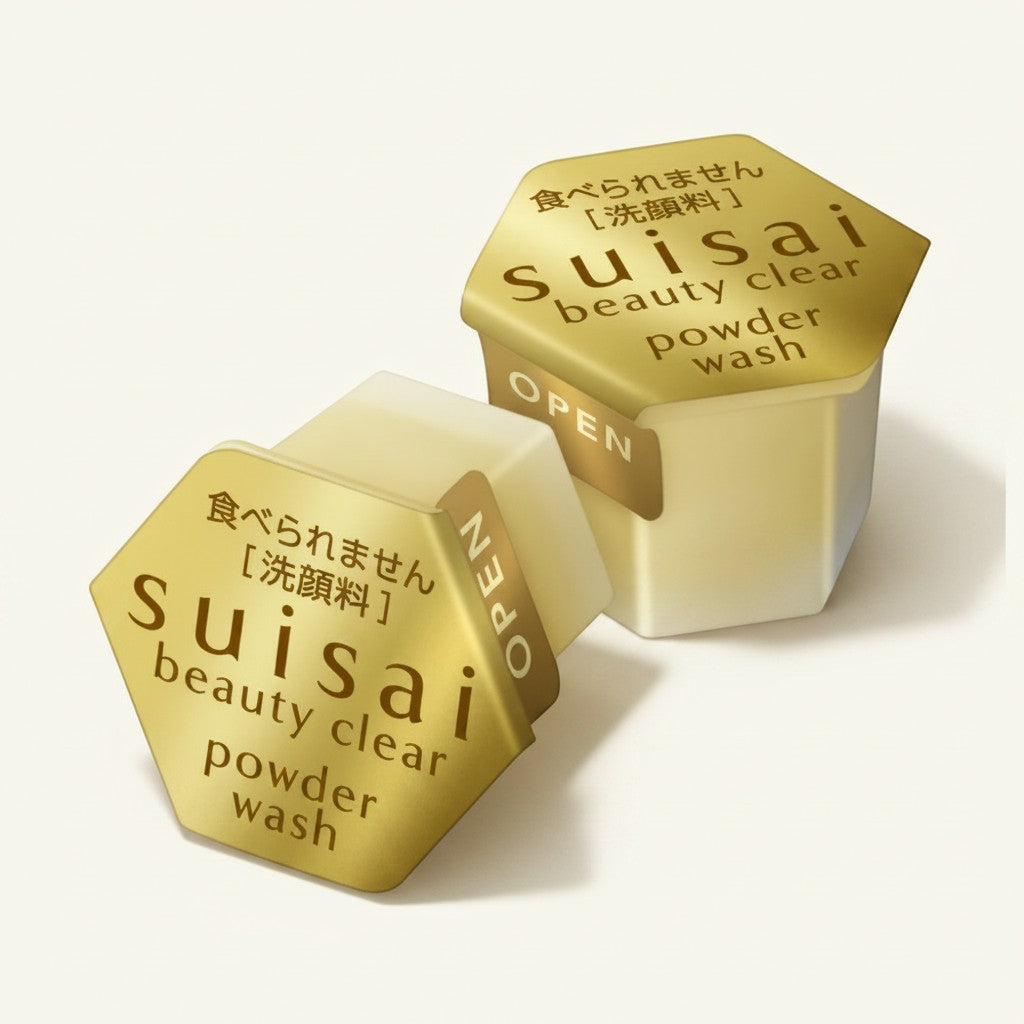 Dwie złote kapsułki enzymatycznego pudru do mycia twarzy ellemania Kanebo Suisai Beauty Clear Gold Powder Wash