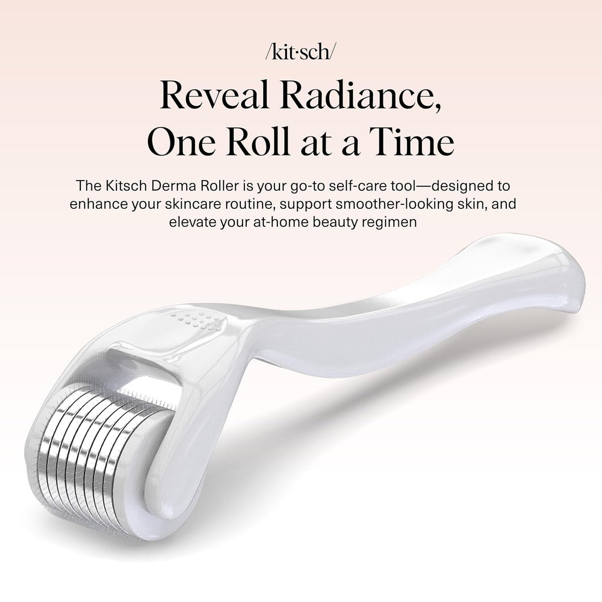 Biały wałek do mikronakłuwania twarzy Kitsch Micro Derma Roller 0.25mm marki ellemania do domowej pielęgnacji skóry.