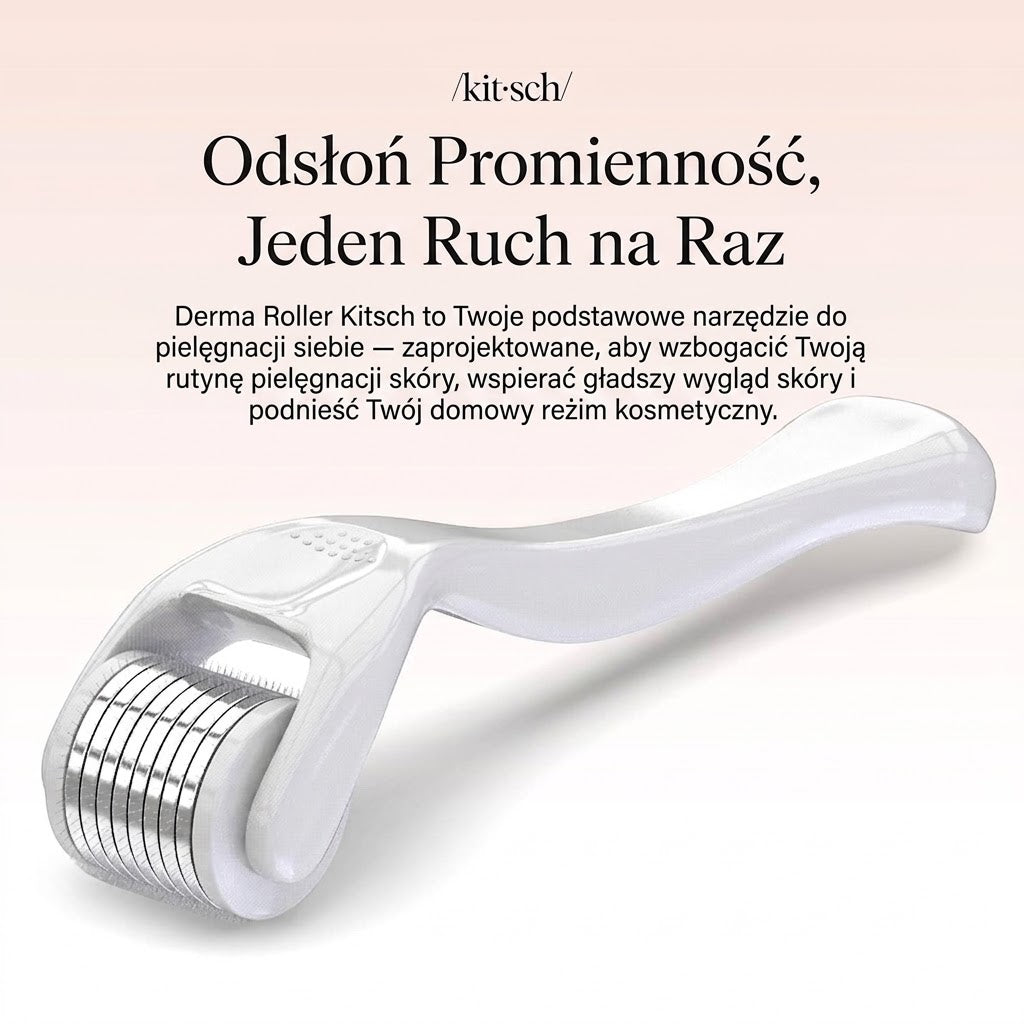 Ellemania Kitsch Micro Derma Roller z igłami 0,25 mm do domowej pielęgnacji twarzy i poprawy tekstury skóry