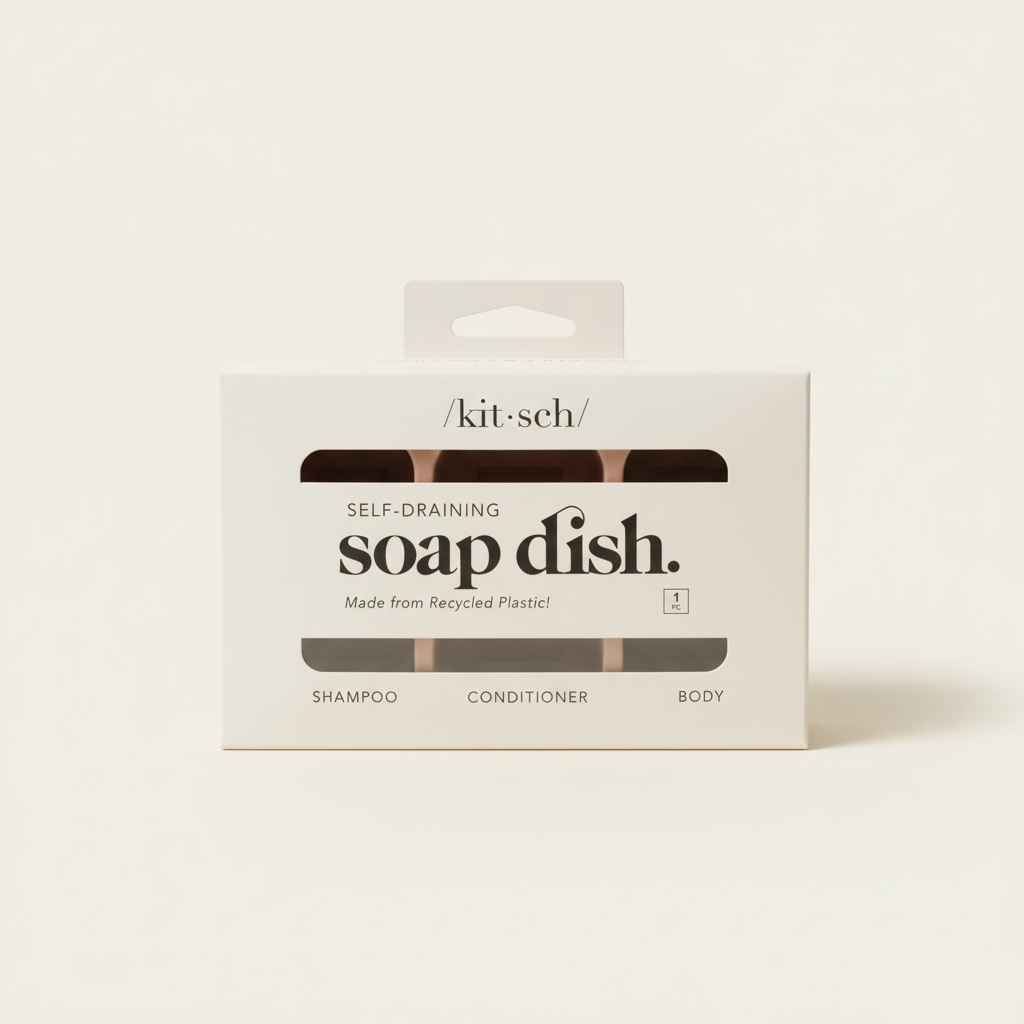 Opakowanie ellemania Kitsch Eco-Friendly Soap Dish z recyklingowanego plastiku na kostki myjące