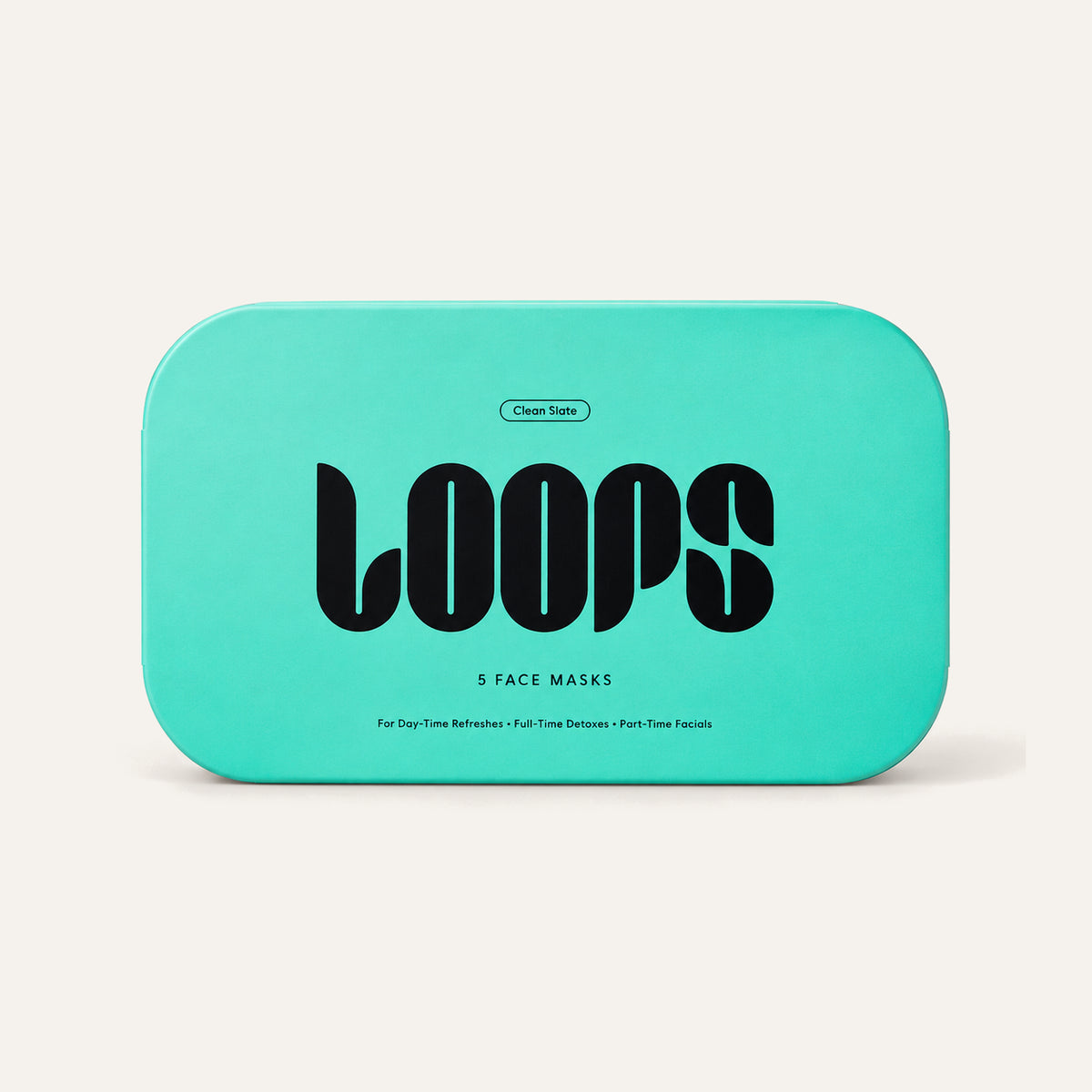 Loops Clean Slate Detoxifying Face Mask 30 g, turquoise box, front view | Ellemania