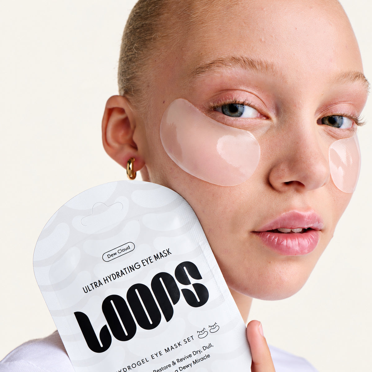Loops Dew Cloud Eye Mask hydrożelowe maski pod oczy, 5 zestawów 25 g, maska pod okiem i saszetka | Ellemania