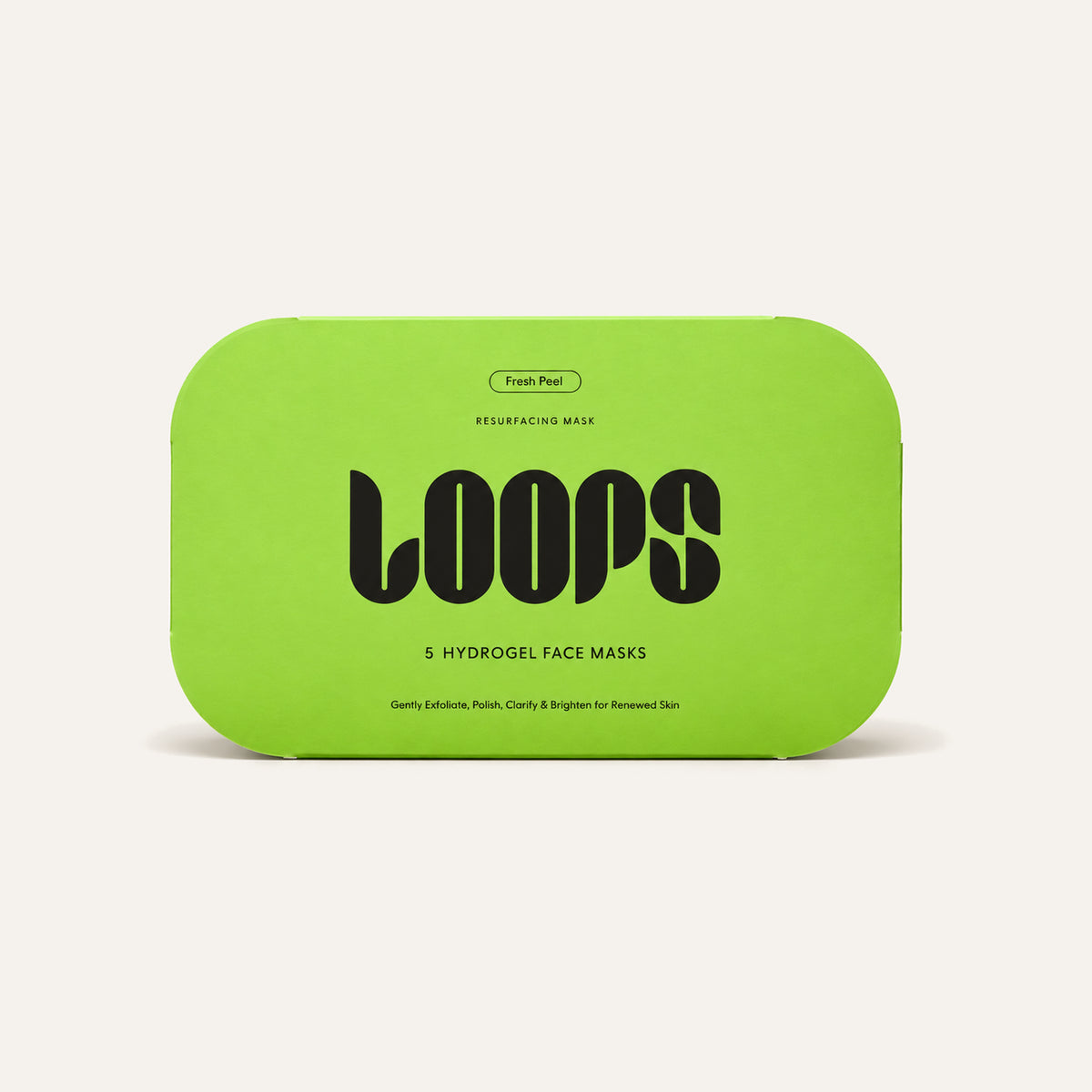 Loops Fresh Peel Resurfacing Hydrogel Face Mask, green box, front view | Ellemania
