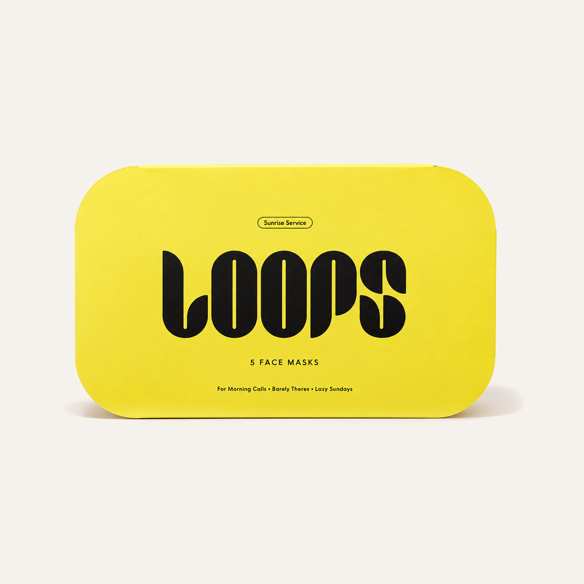 Loops Sunrise Service Brightening Face Mask 30 g, yellow box, front view | Ellemania