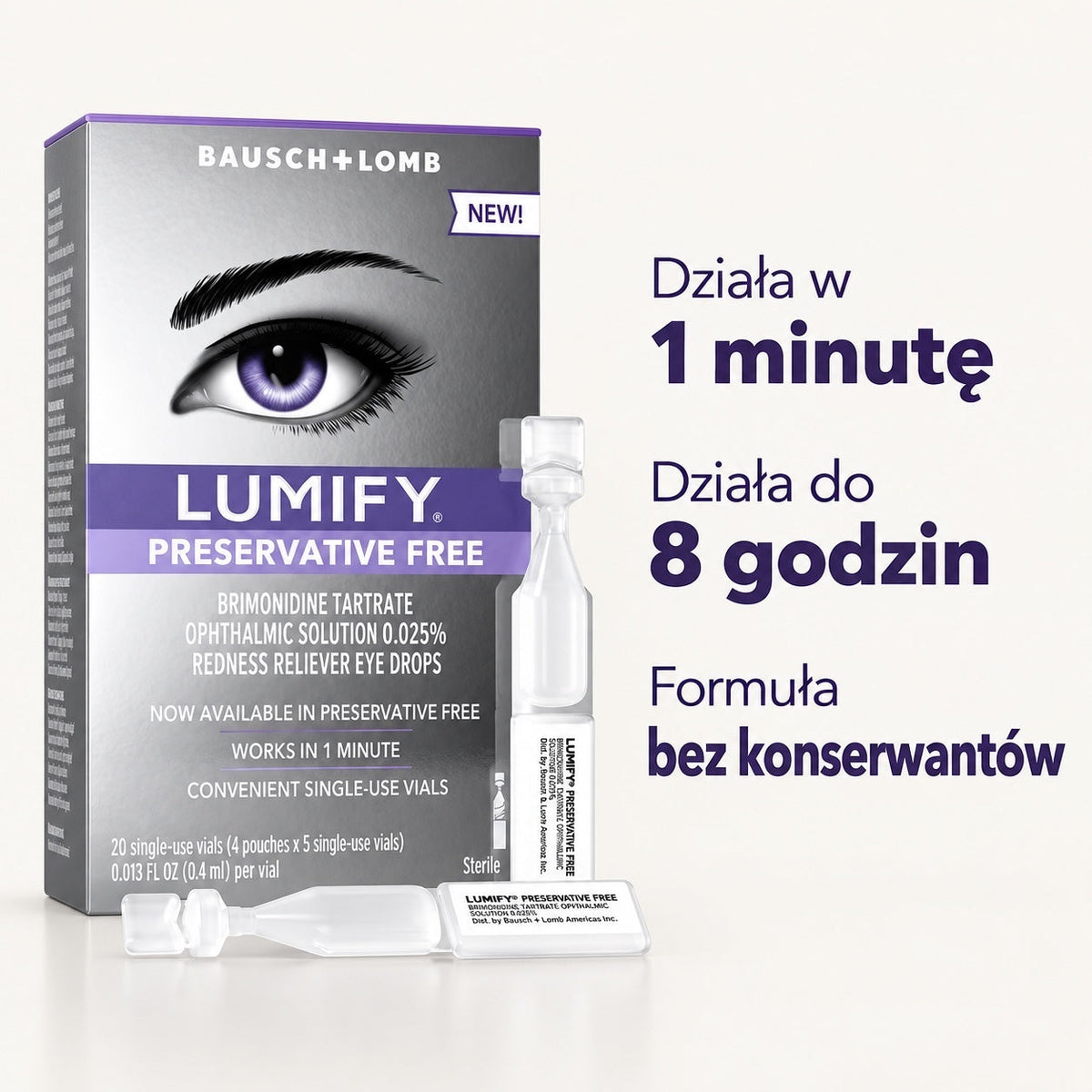 ellemania Lumify krople do oczu bez konserwantów w jednorazowych ampułkach redukujące zaczerwienienie