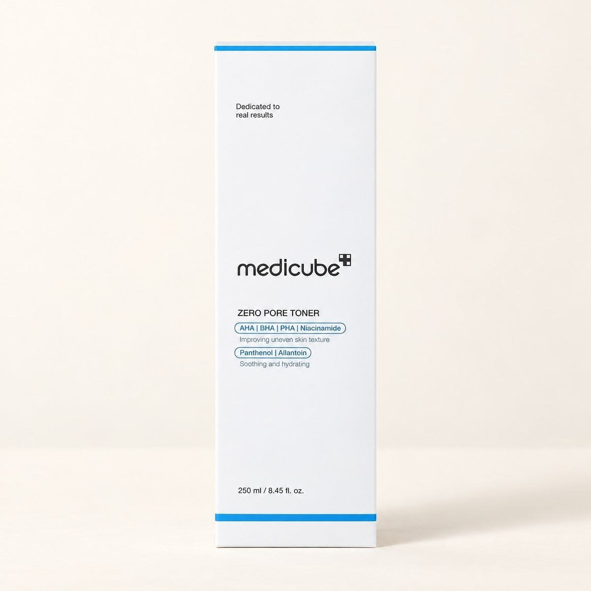 Medicube Zero Pore Toner - przód białego pudełka 250 ml | Ellemania