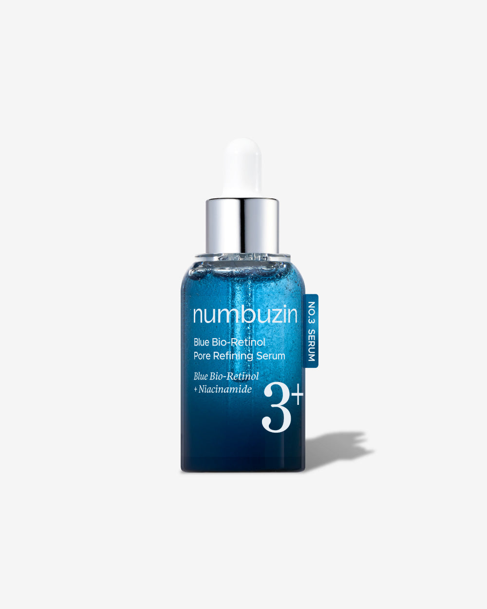 numbuzin No.3 Blue Bio-Retinol Pore Refining Serum - butelka serum na szarym tle | Ellemania