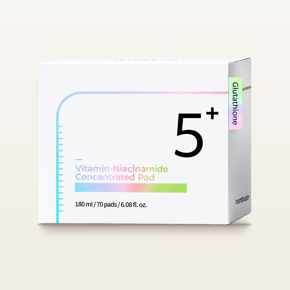 numbuzin No.5 Vitamin-Niacinamide Concentrated Pad - białe pudełko płatków tonizujących 70 szt. 180 ml | Ellemania
