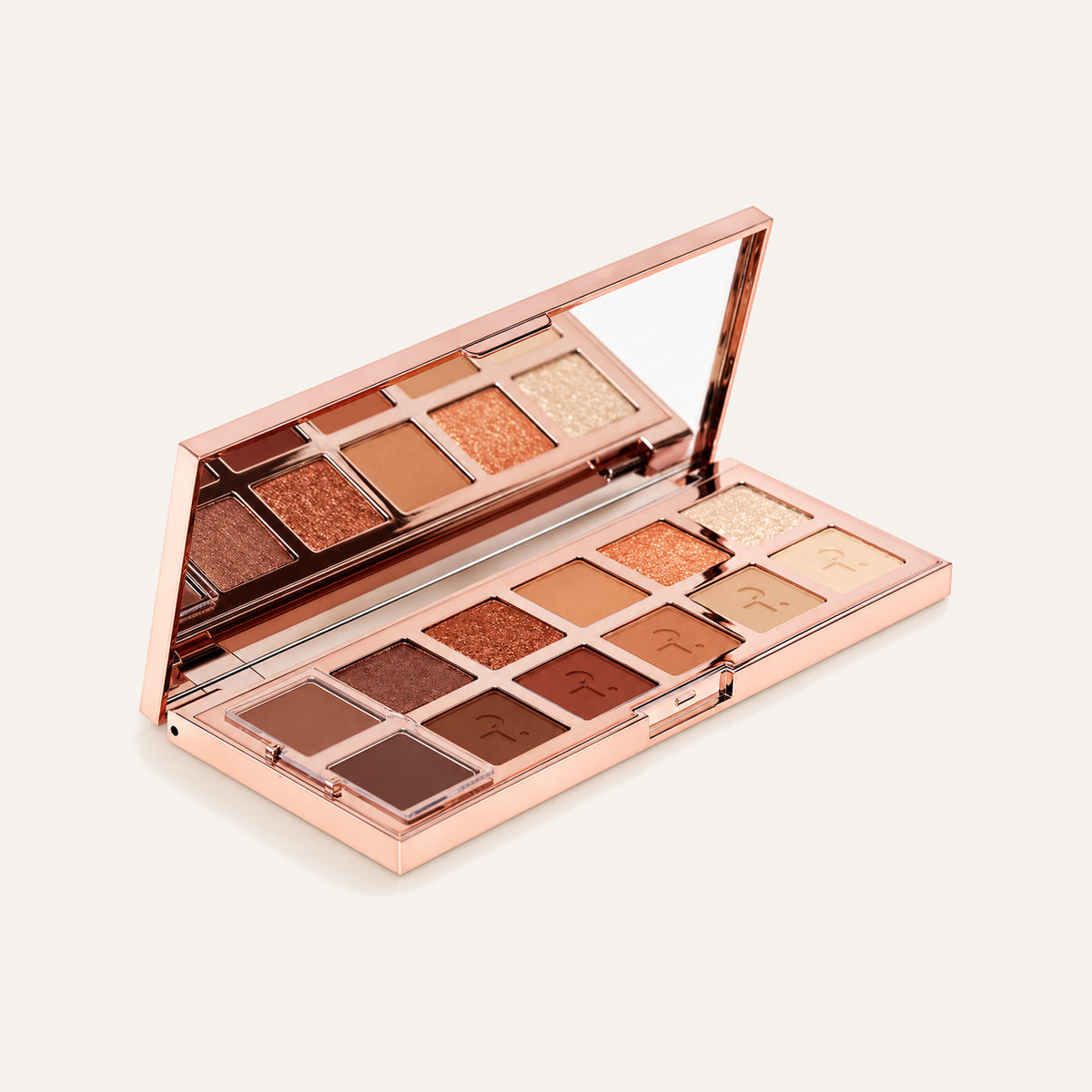 Patrick Ta Major Dimension Eyeshadow Palette 21.6 g, open palette of 12 eyeshadows with a mirror | Ellemania