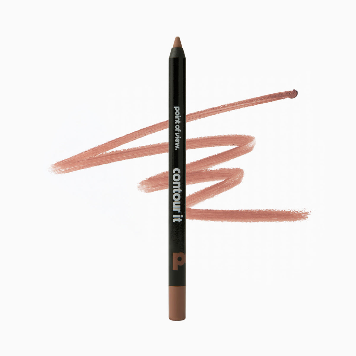 Point of View Contour It Lip Pencil Bon Bon - black lip pencil with a swatch of caramel nude | Ellemania