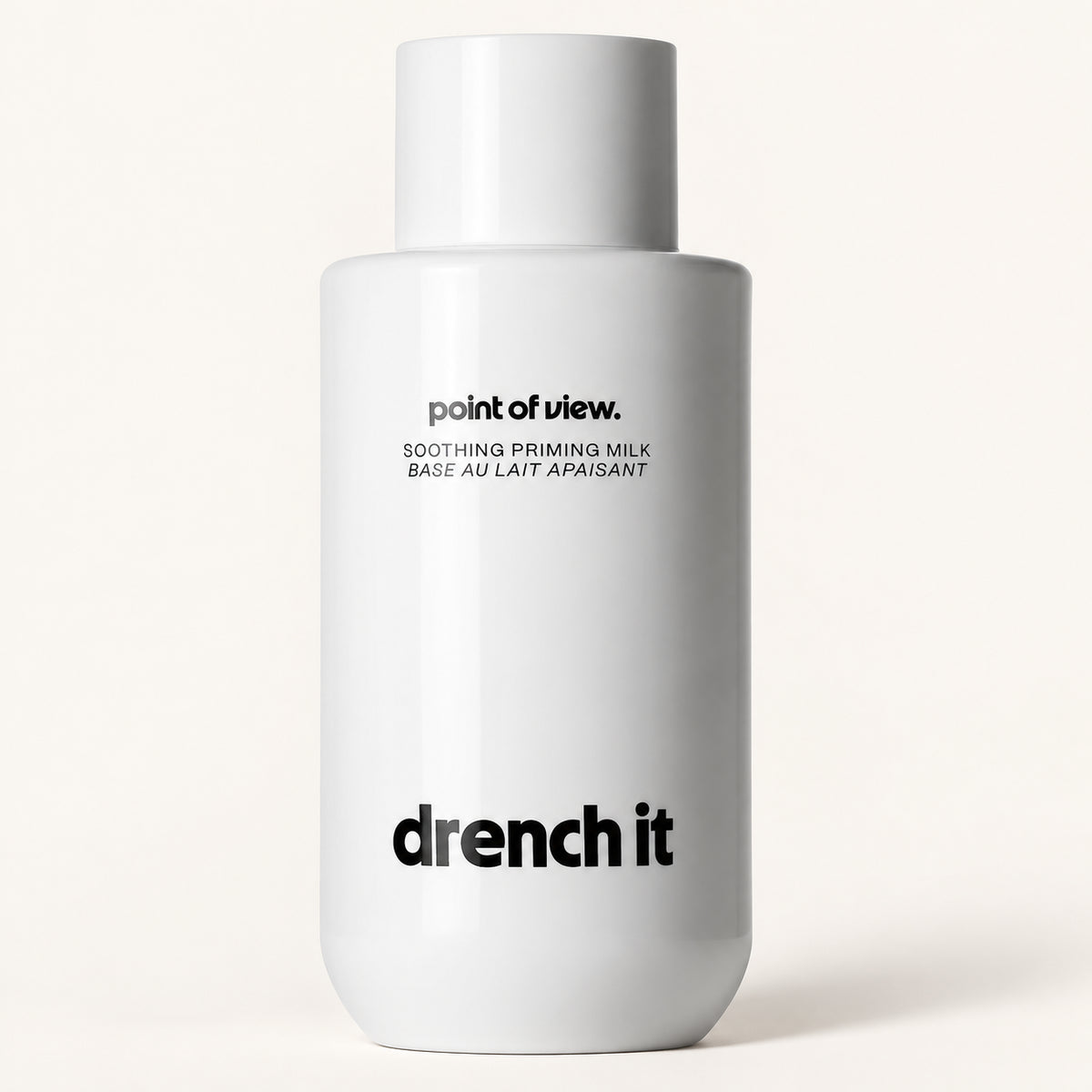 Point of View Drench It - white bottle of milk essence with a black drench it label | Ellemania