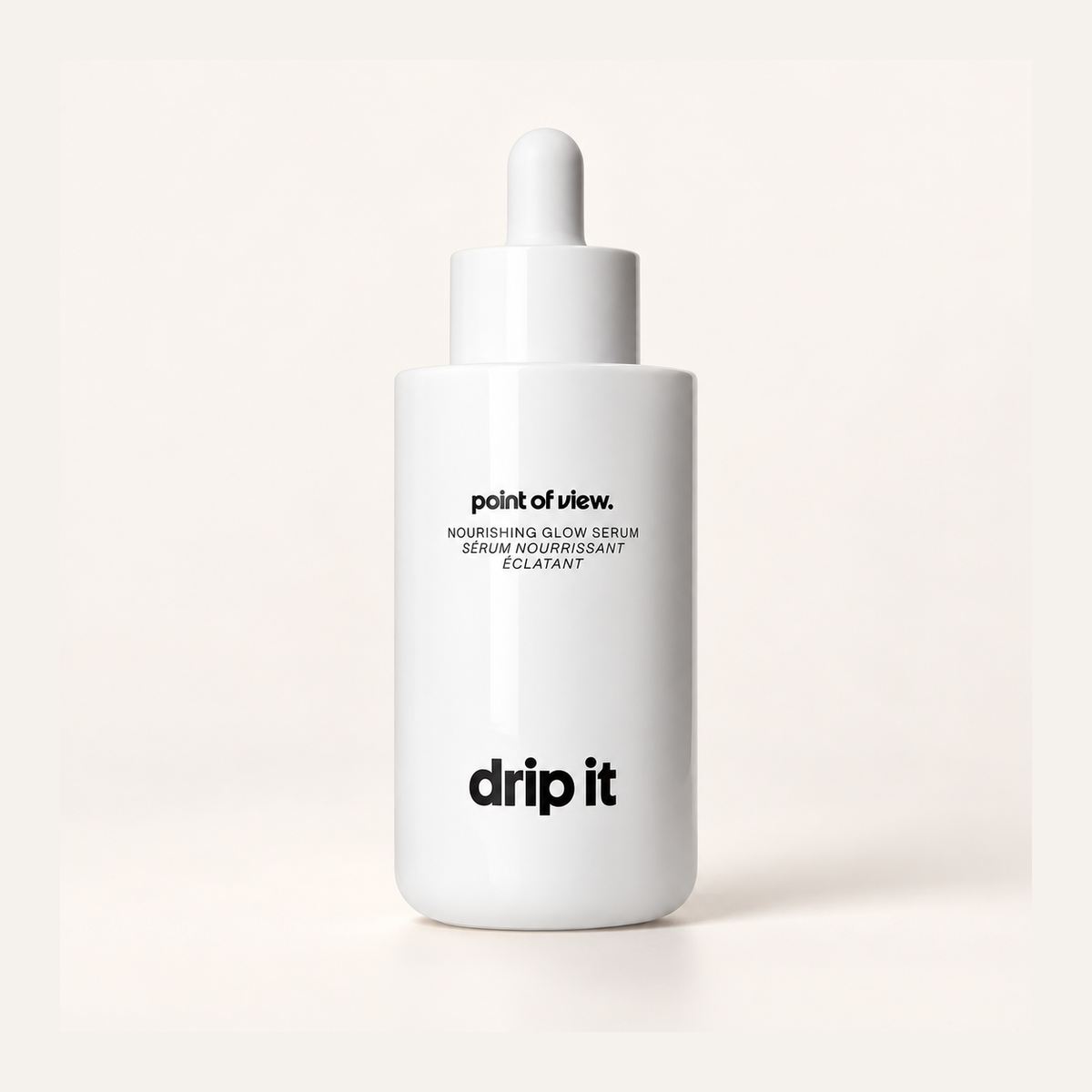 Point of View drip it Nourishing Glow Serum 30 ml - white bottle with a dropper and the words drip it | Ellemania