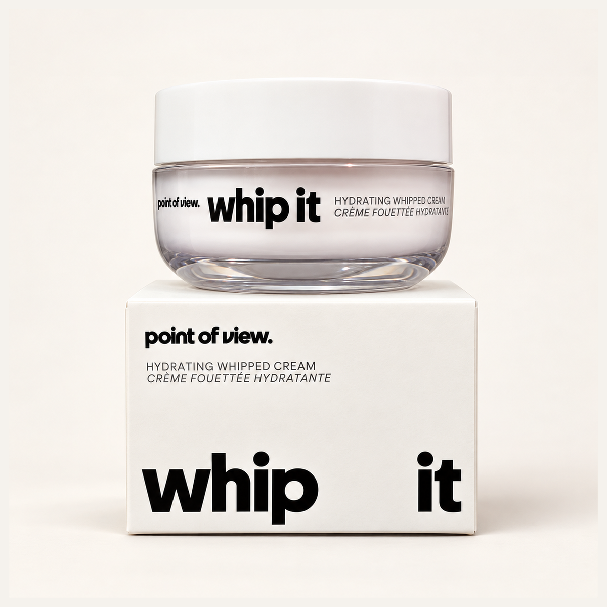Point of View Whip It 50 ml - jar with a white lid standing on a white box with the words whip it | Ellemania