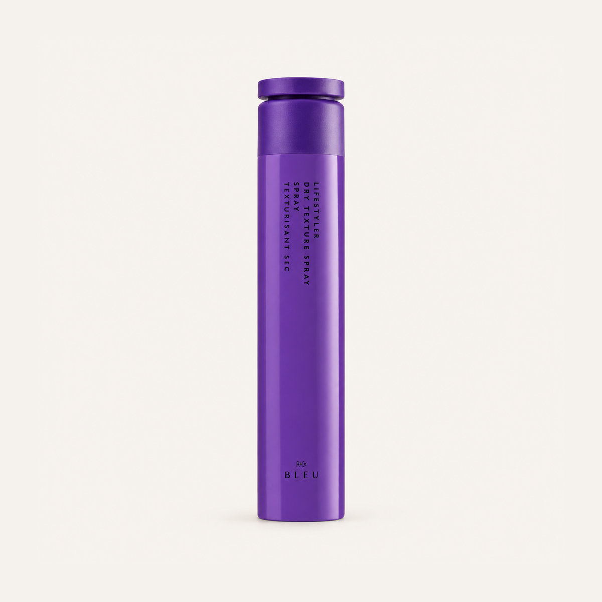 R+Co Bleu Lifestyler Dry Texture Spray 246 ml, purple can, front view | Ellemania